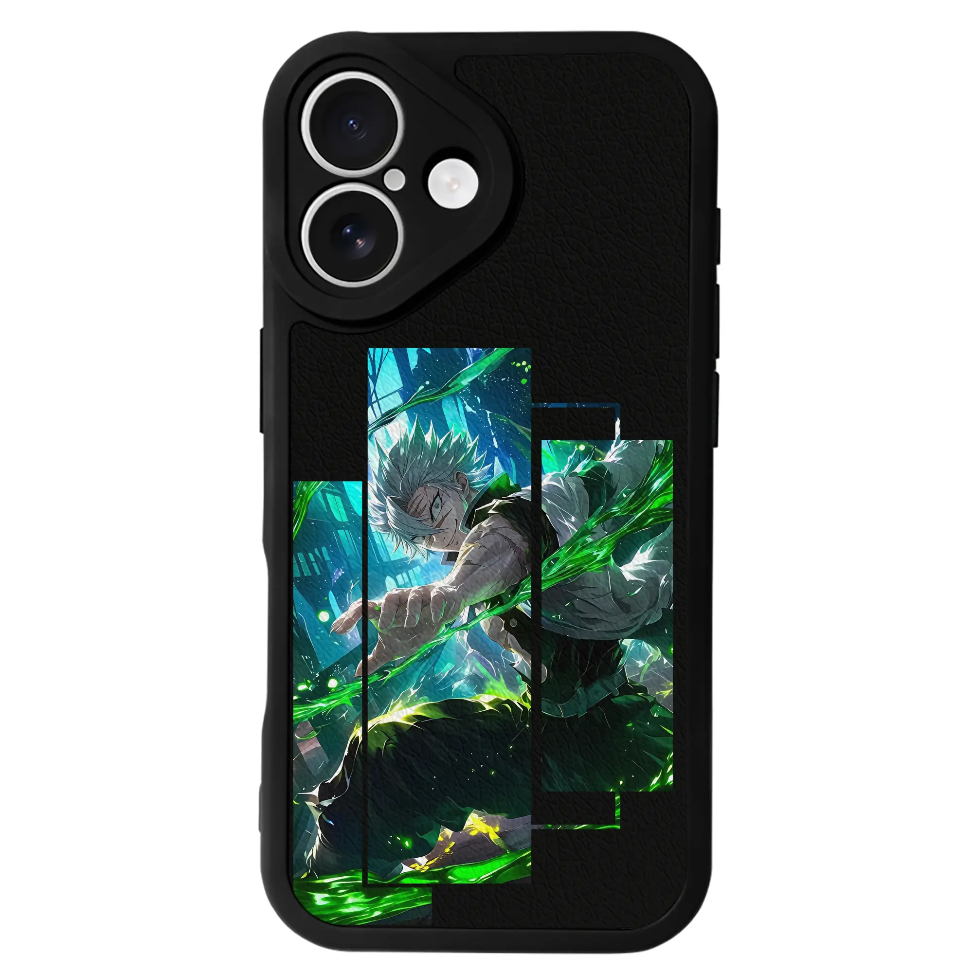 鬼滅の刃 グッズ,不死川 実弥 - IPhone 16シリーズ対応 ・ シリコンスマホケース ・ レザー調 ・ 高精度フィット ・ 耐衝撃 ・ ワイヤレス充電対応 ・ 精密カット